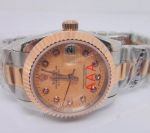 Rolex Datejust 2-Tone Rolex Couple Watches Rose Gold Face 36mm
